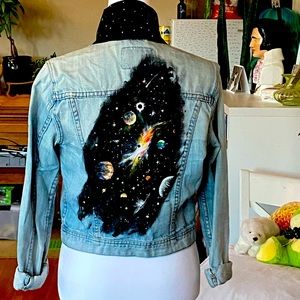 Hand-Painted Commissioned Denim Nebula Forever 21 Jean Jacket John Ramirez S